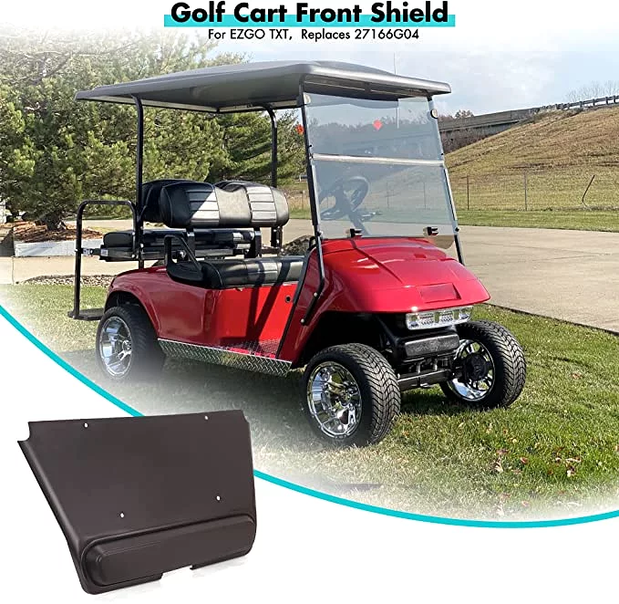 10L0L Golf Cart Front Shield - Fits EZGO TXT, Replaces 27166G04