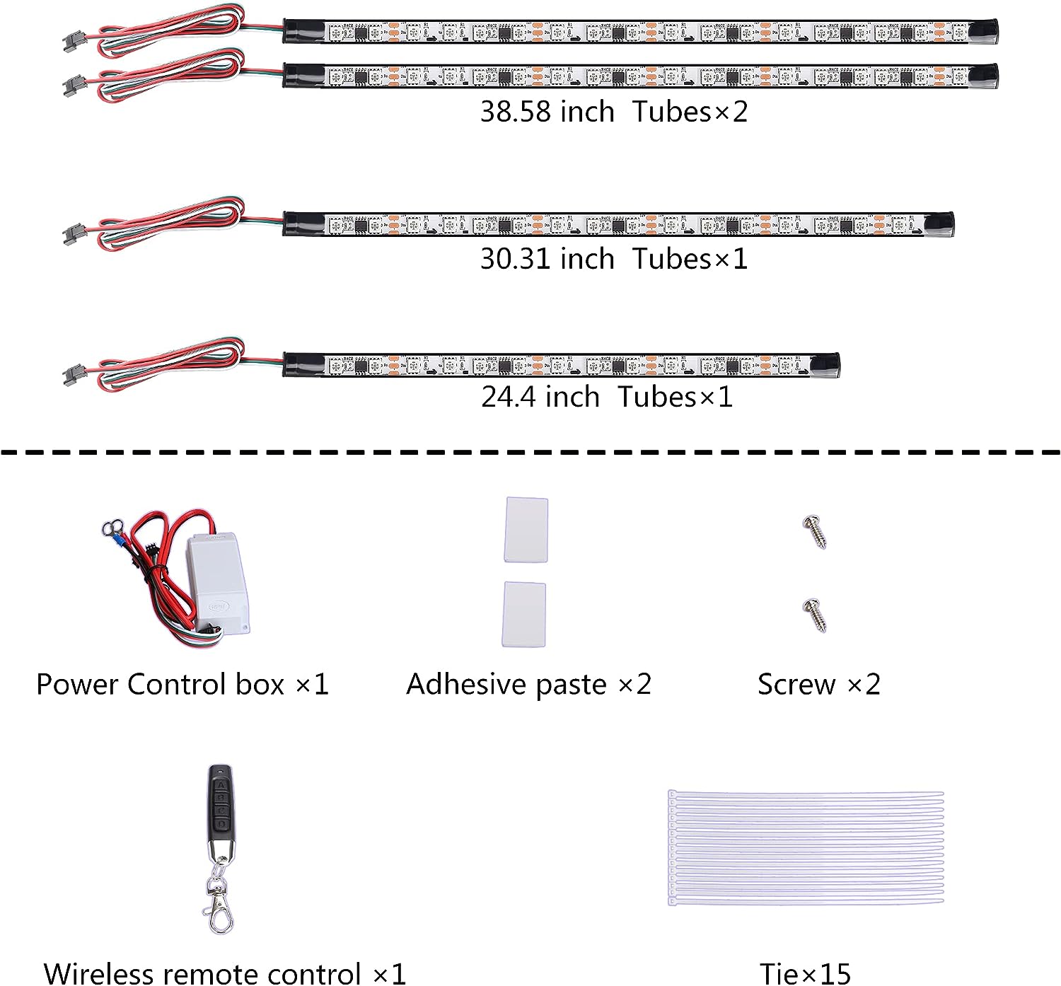 12V-66V Universal Golf Cart LED Light Strip Kit Light Bars and Light Strips - 10L0L