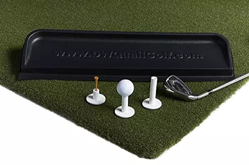 5x5 Golf Hitting Mat Bundle - Golf Stance Mat w/Golf Accessories (Golf Tray + 3 Rubber Golf Tees)