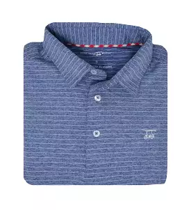 Albatross Polo - Heather Medieval w/ Bell Pinstripes