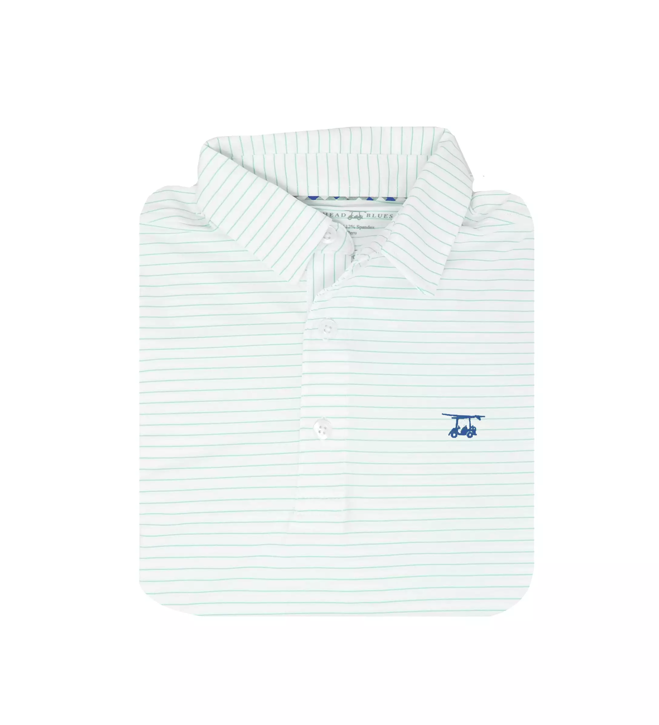 Albatross Youth Polo - White w/ Seaglass Stripes