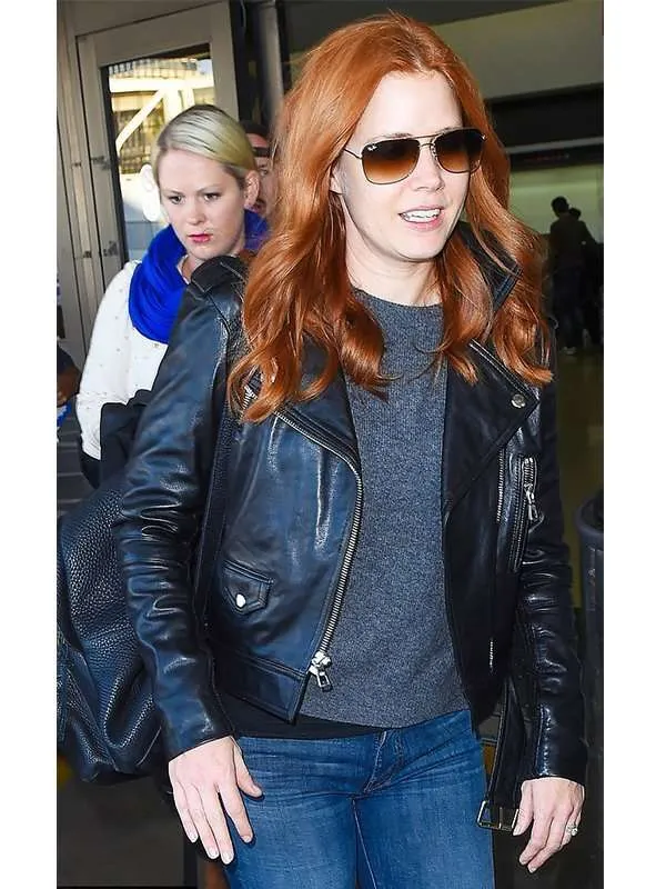 Amy Adams Black Leather Jacket - New American Jackets