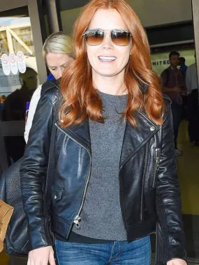 Amy Adams Black Leather Jacket - New American Jackets