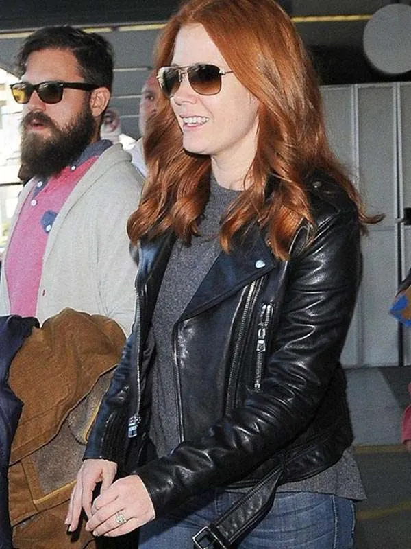 Amy Adams Black Leather Jacket - New American Jackets