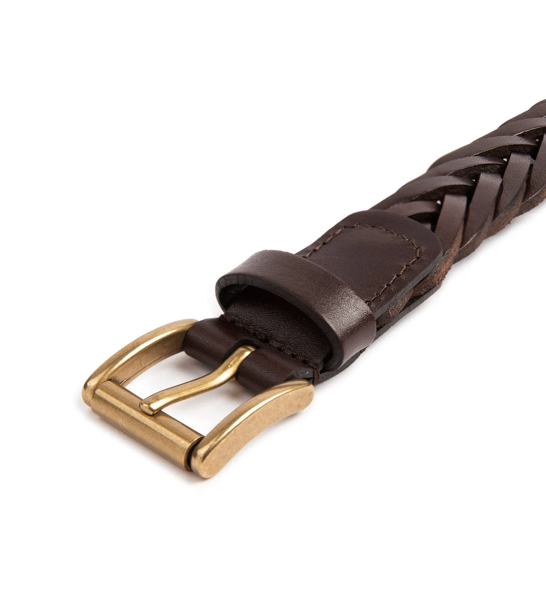 Anderson's Braided Leather Belt: Dark Brown