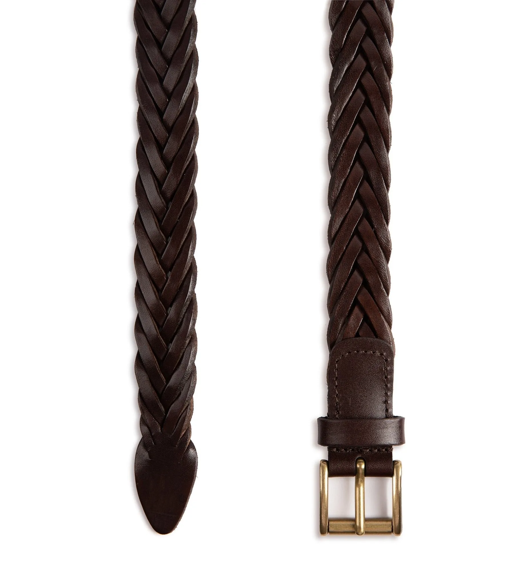 Anderson's Braided Leather Belt: Dark Brown