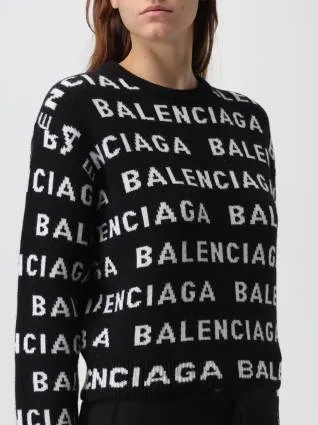 BALENCIAGA  |Crew Neck Monogram Casual Style Unisex Wool Street Style