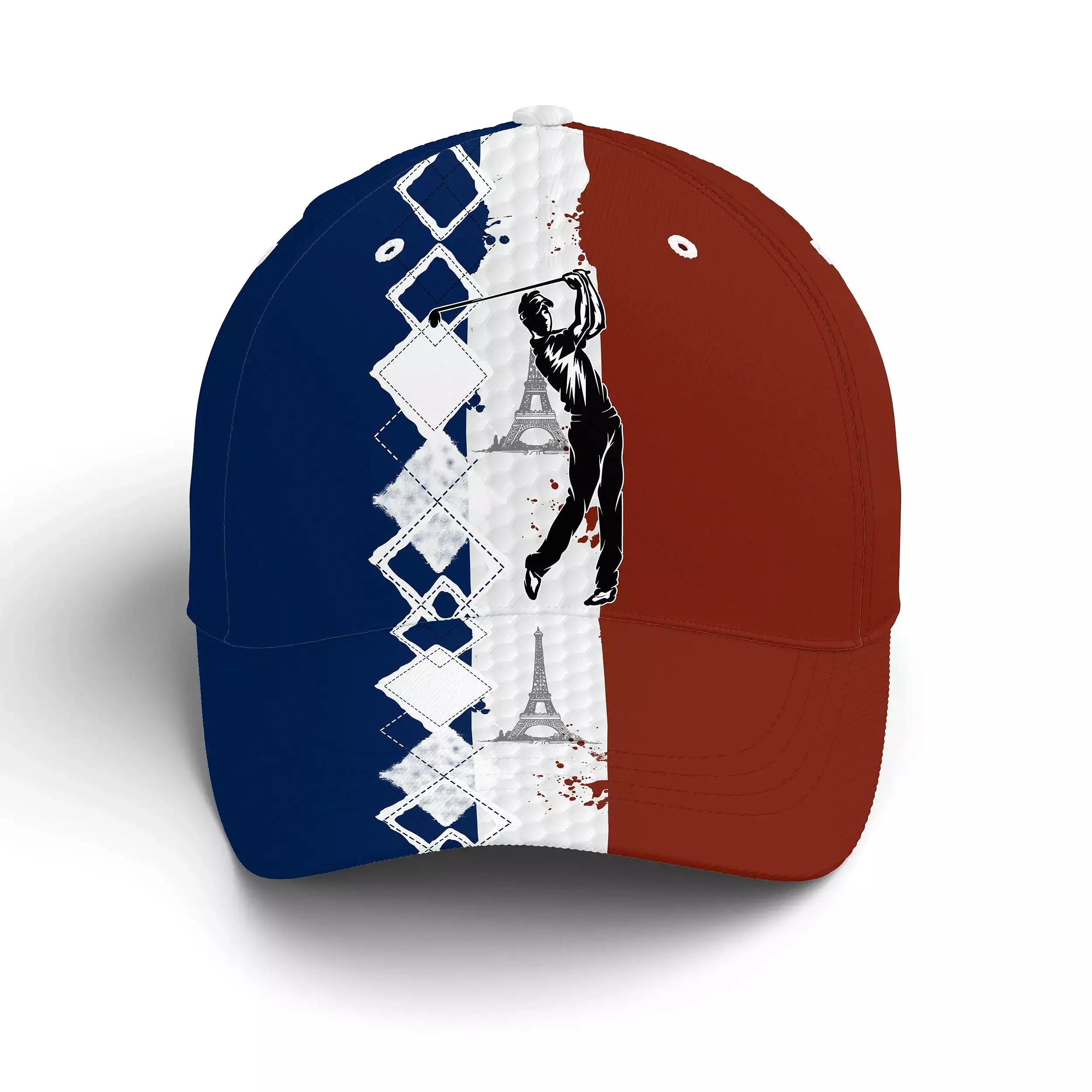 Casquette De Golf Performance, Cadeau Idéal Pour Fans De Golf, Drapeau France, Tour Eiffel - CT01092215