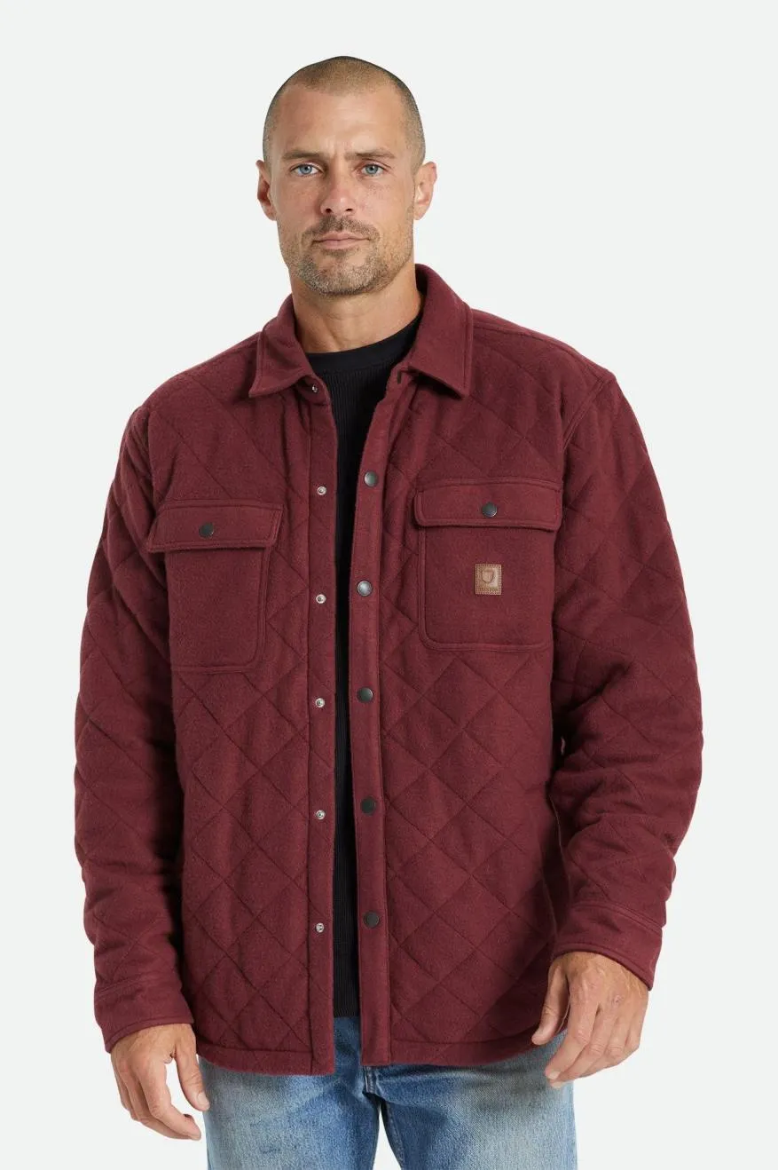 Cass Quilted Fleece Jacket - Mahogany