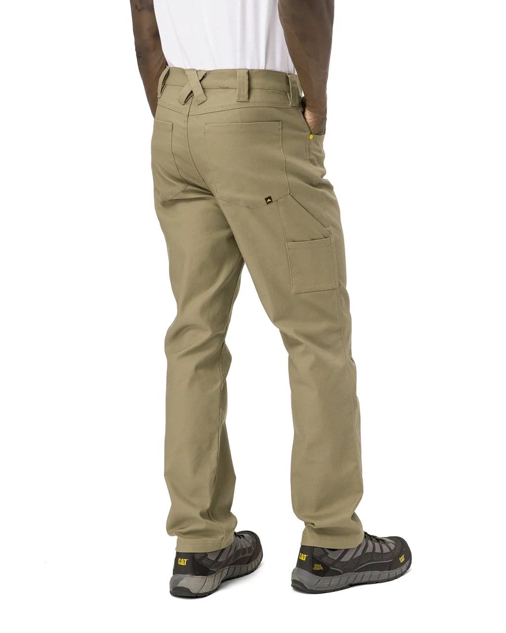 CAT Men's Stretch Canvas Utility Straight Fit Work Pants in Khaki