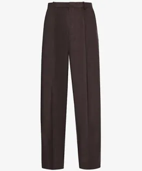 Charles Jeffrey Loverboy Mens Brown Edinburgh knit-pocket straight-leg relaxed-fit wool-blend trousers