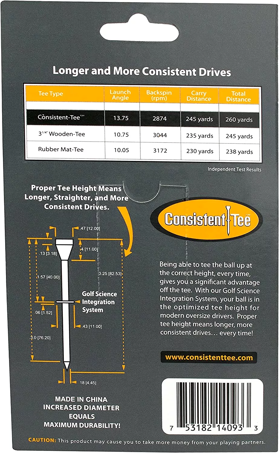 Consistent Tee Golf Tees 10 pack - 3.25