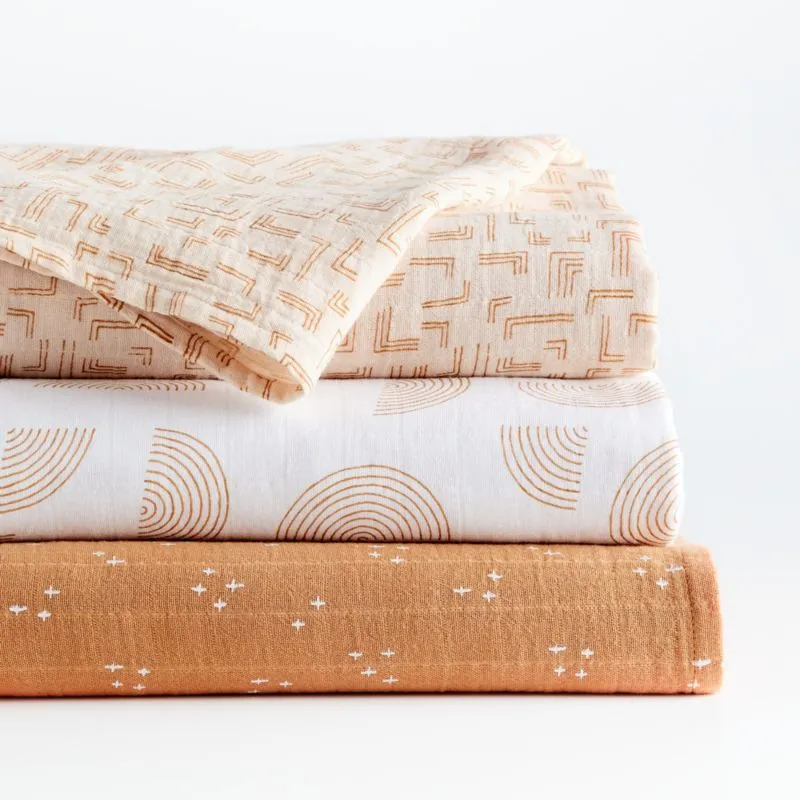 Crate&Barrel Modern Organic Baby Swaddle Blankets