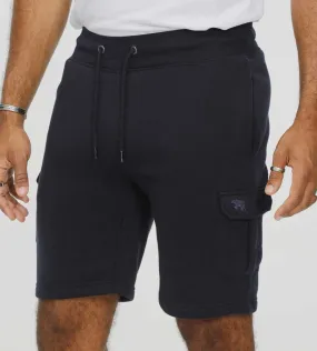 D555 Mens Navy Fleece Cargo Shorts With Elasticated Waist (CYRUS 1)