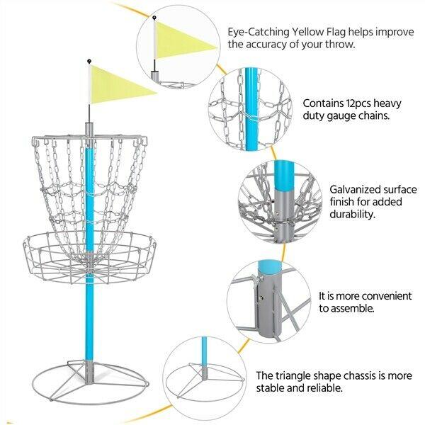 Disc Golf Basket Game - High-Quality Metal Frame & Galvanized Chains