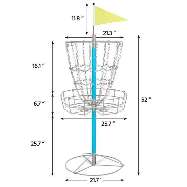 Disc Golf Basket Game - High-Quality Metal Frame & Galvanized Chains