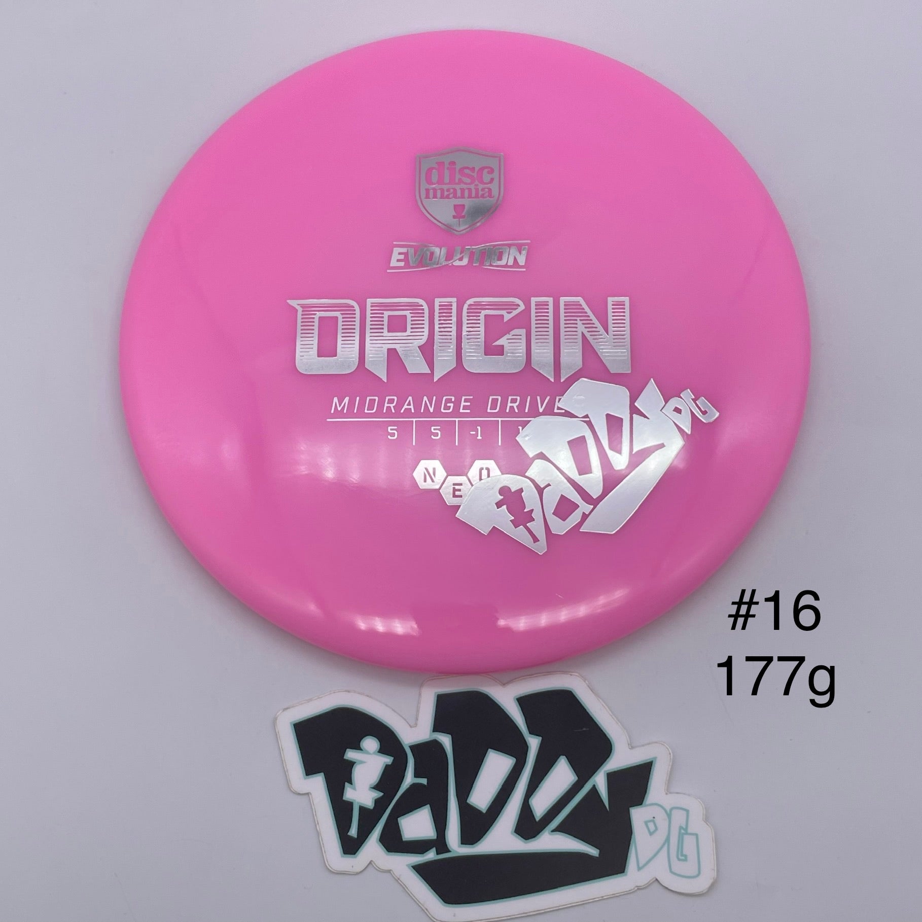 Discmania Evolution Neo Origin Midrange w/ custom Daddy DG Stamp