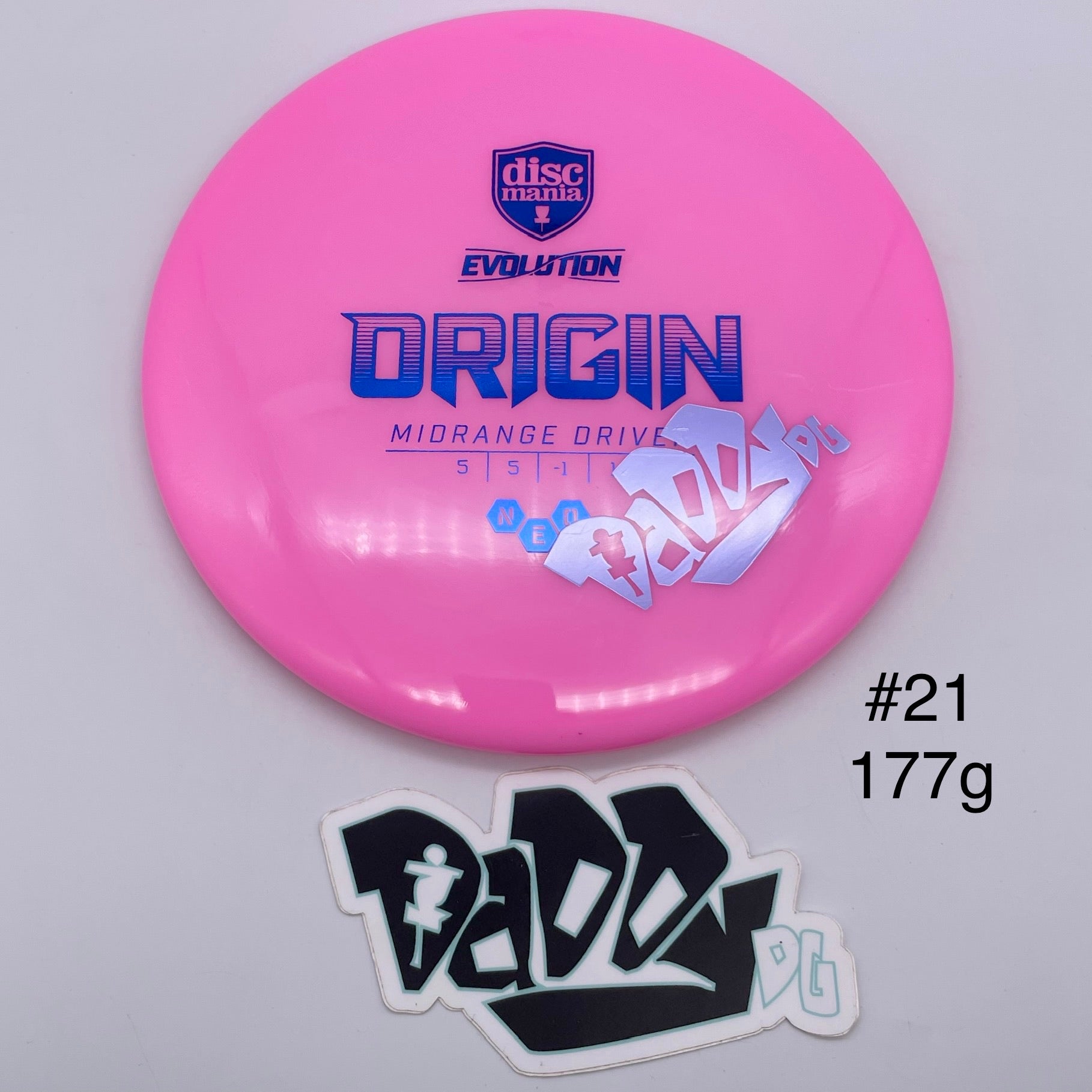 Discmania Evolution Neo Origin Midrange w/ custom Daddy DG Stamp