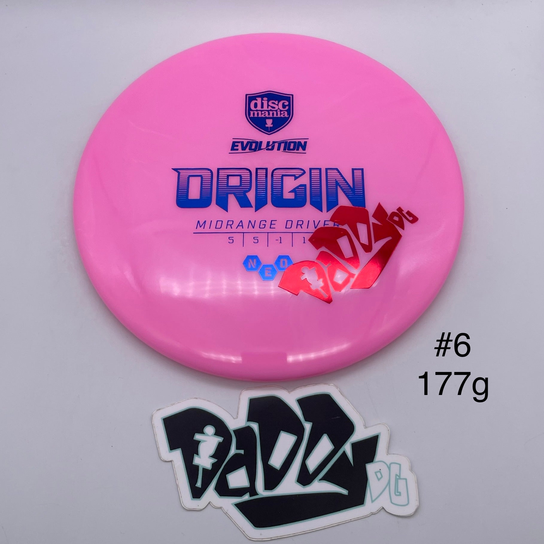 Discmania Evolution Neo Origin Midrange w/ custom Daddy DG Stamp