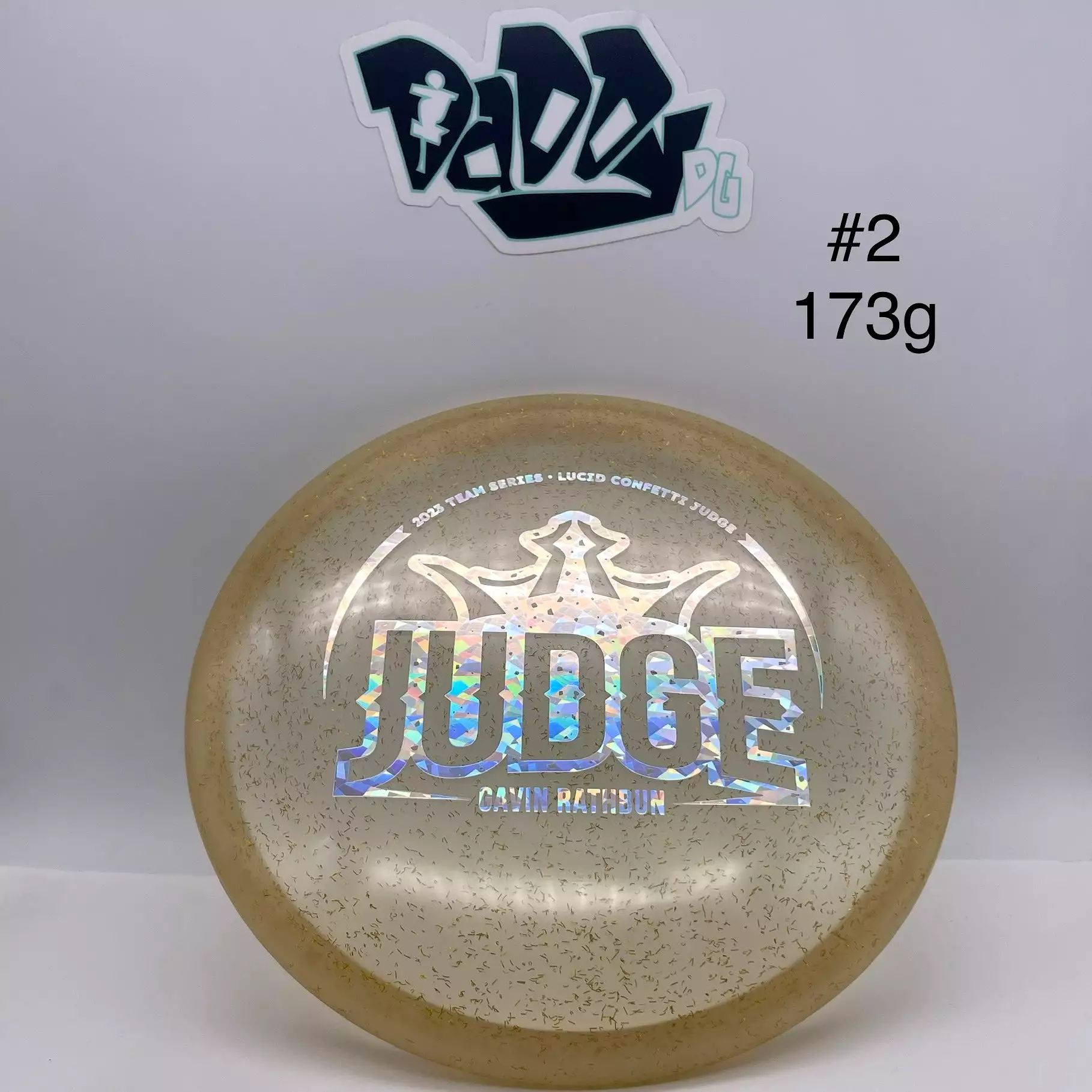 Dynamic Discs Lucid Confetti Judge Gavin Rathbun 2023 Tour Series Stamped Putter