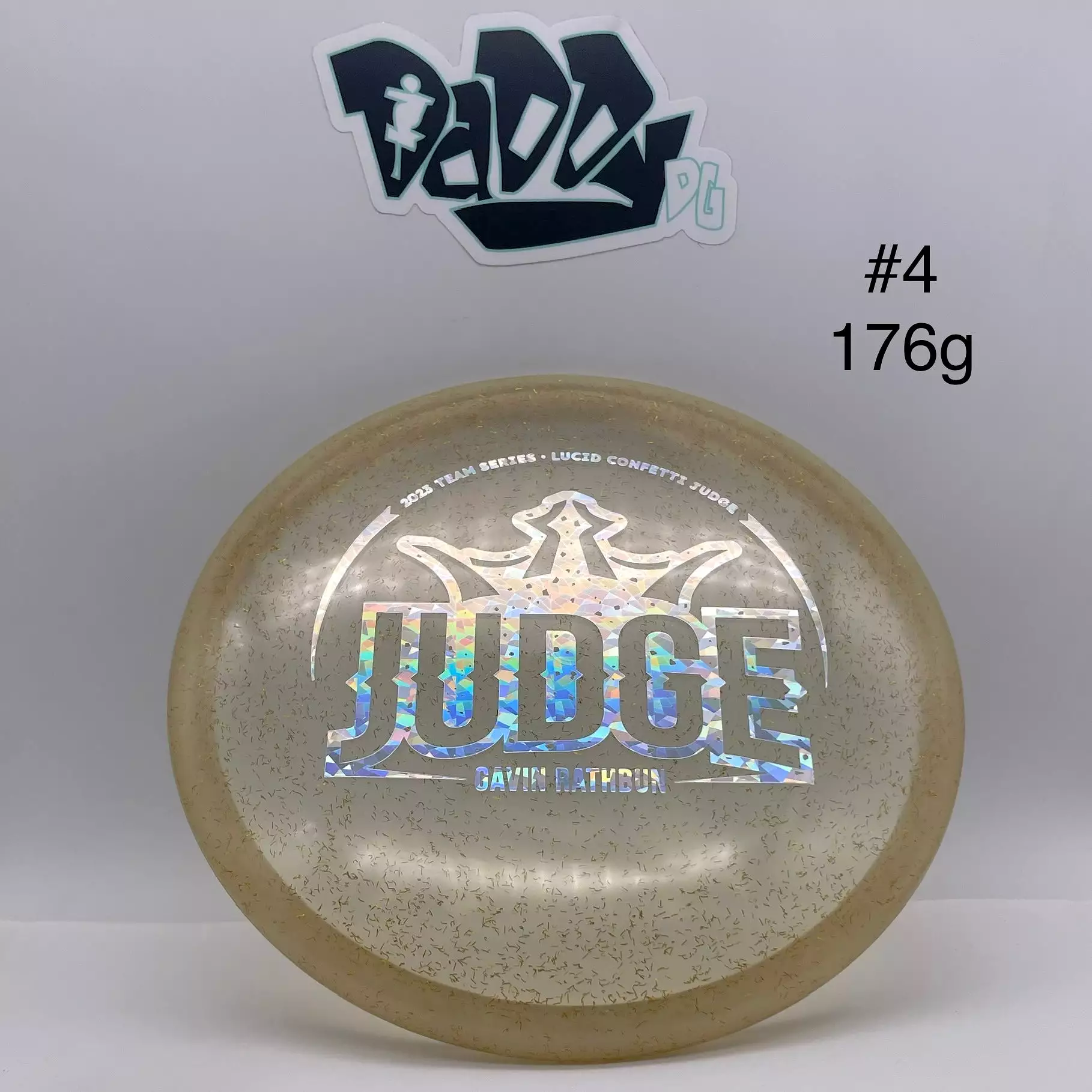 Dynamic Discs Lucid Confetti Judge Gavin Rathbun 2023 Tour Series Stamped Putter