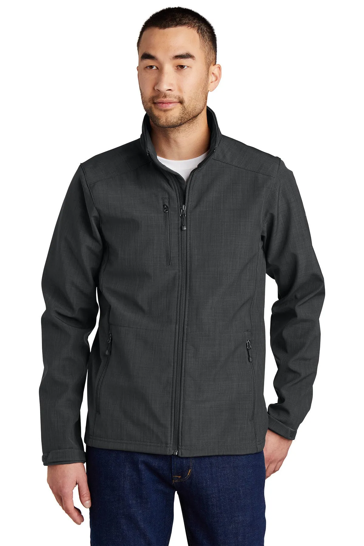 Eddie Bauer Shaded Crosshatch Custom Soft Shell Jackets, Grey