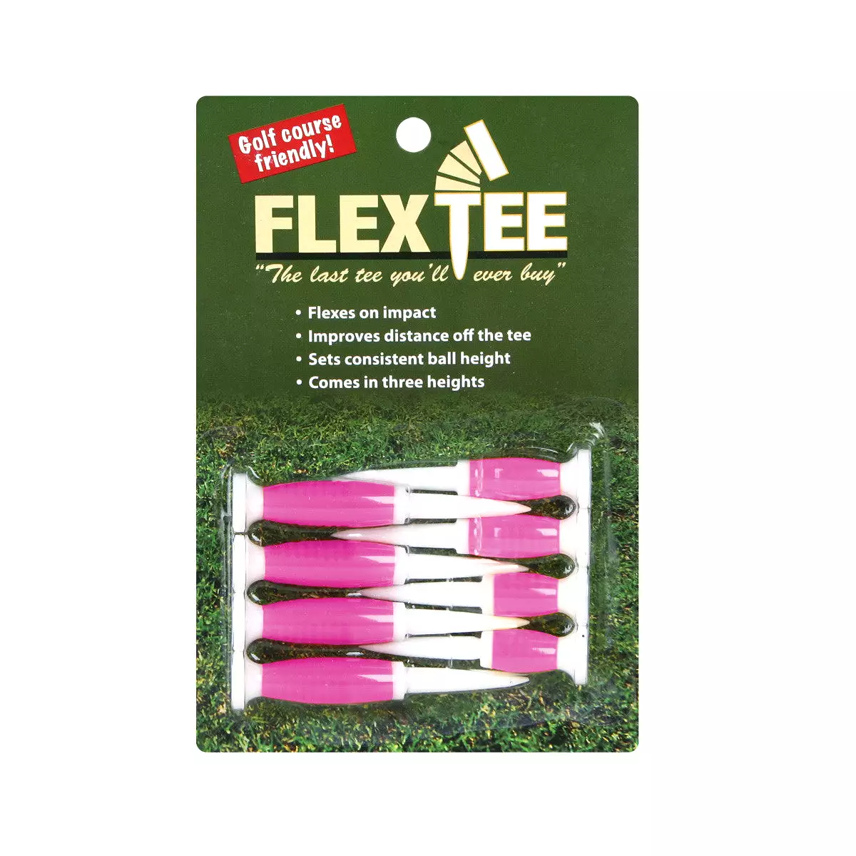 FlexTee Flexible Golf Tees - 8 Pack - Multi Heights