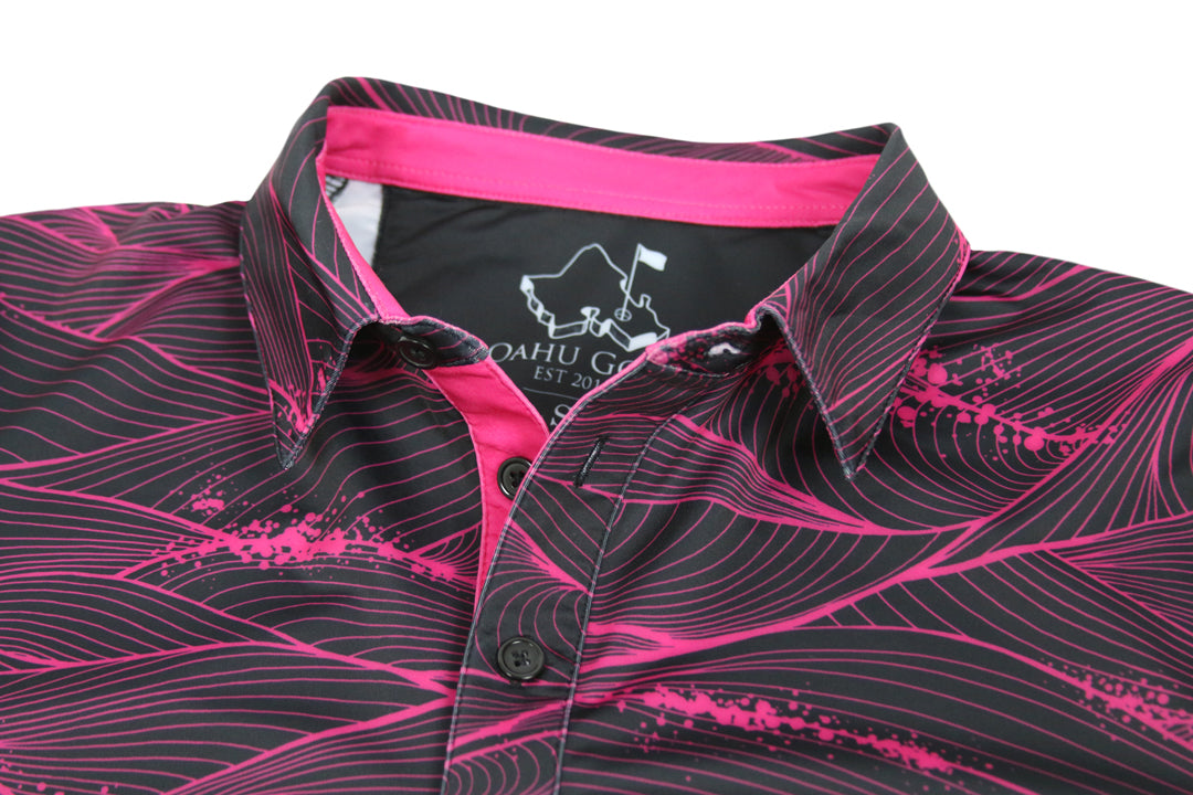 Fluid Black Dragon Fruit - OGA Youth Polo - Black / Pink