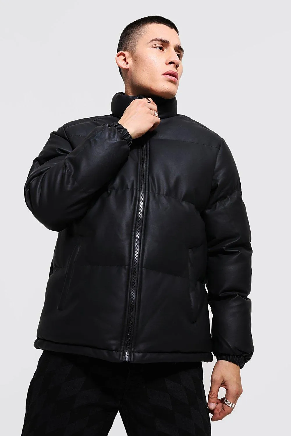 Funnel Neck Pu Puffer