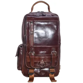 Genuine Leather Men Small Casual Shoulder Vintage Small Backpacks