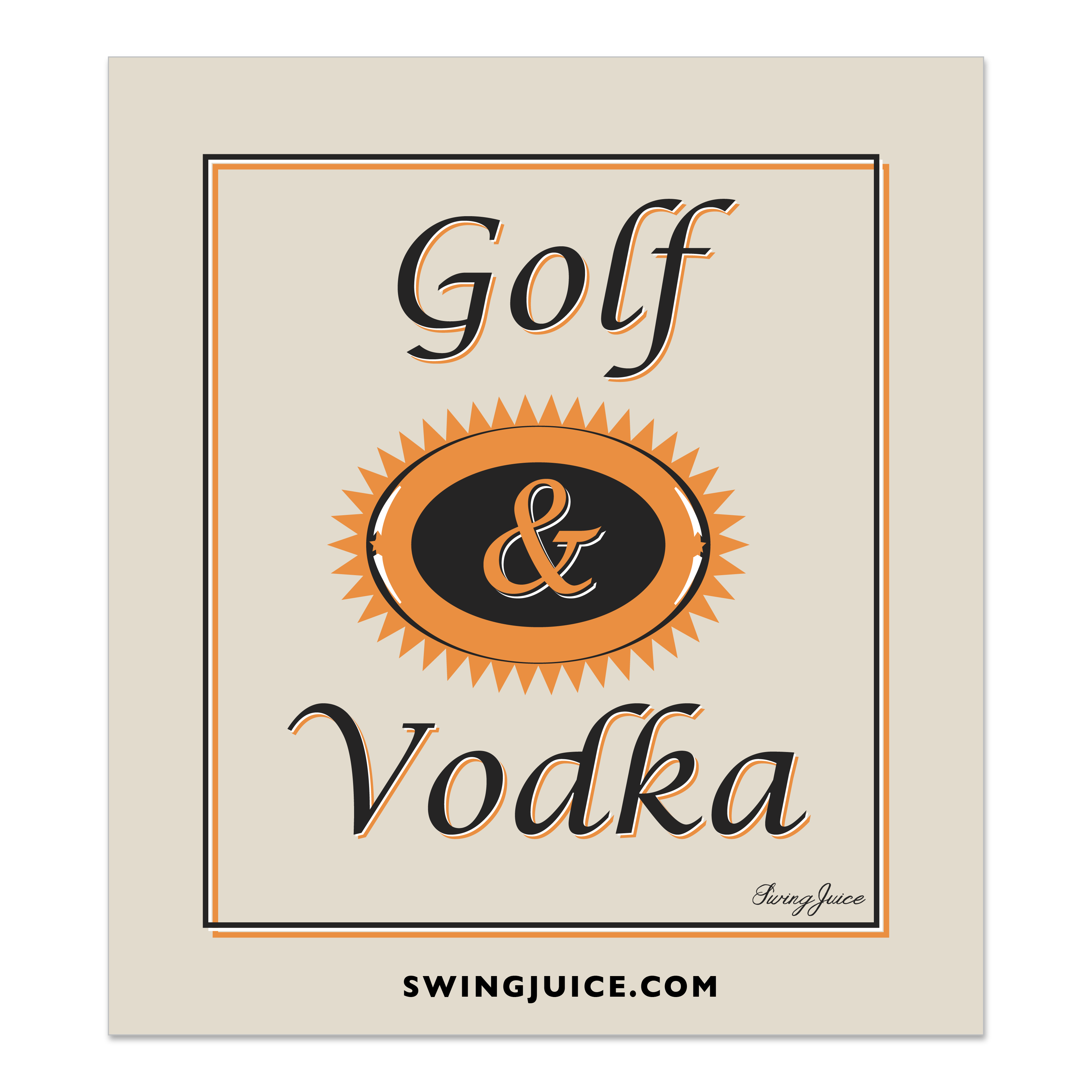 Golf & Craft Vodka Sticker Tan O/S