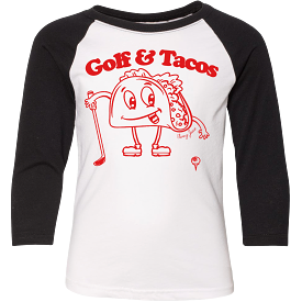 Golf & Tacos Kids Raglan T-Shirt