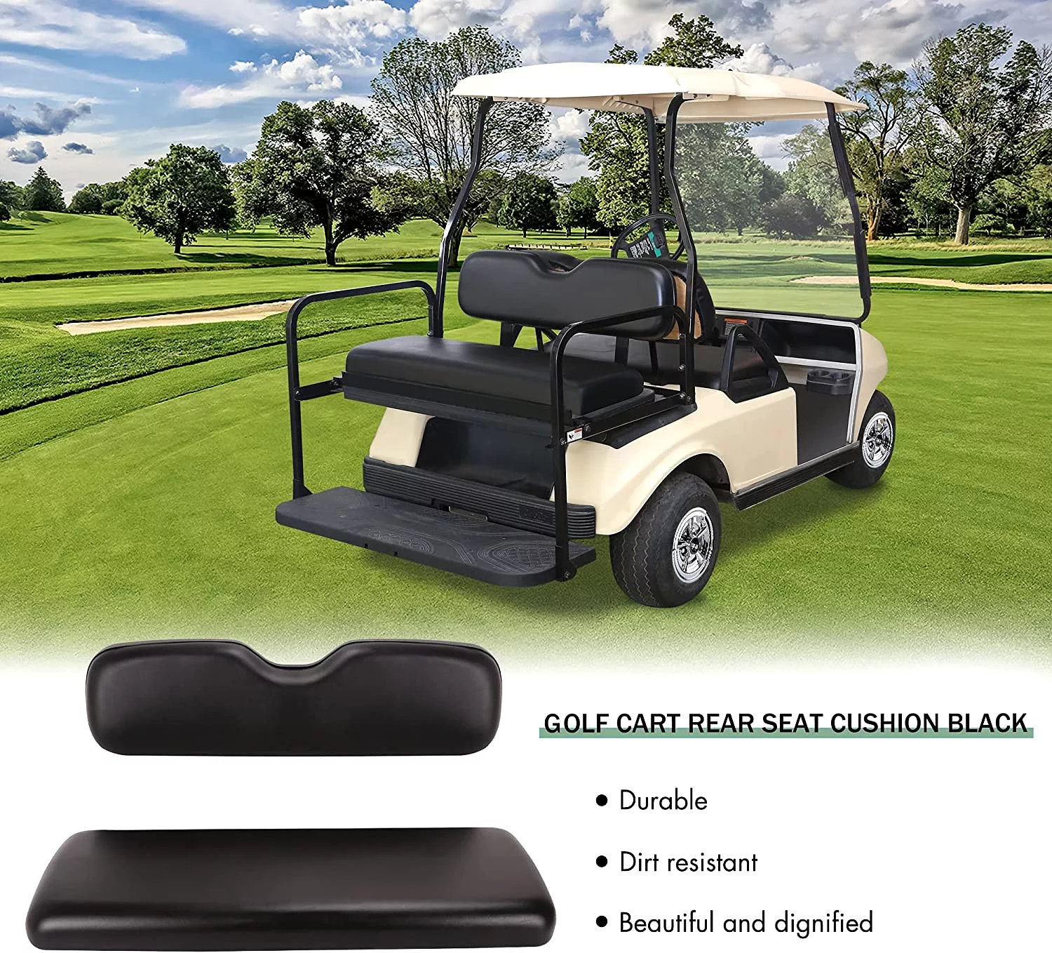 Golf Cart Back Seat Cushion for Yamaha Club Car EZGO Replacement Cushion - 10L0L