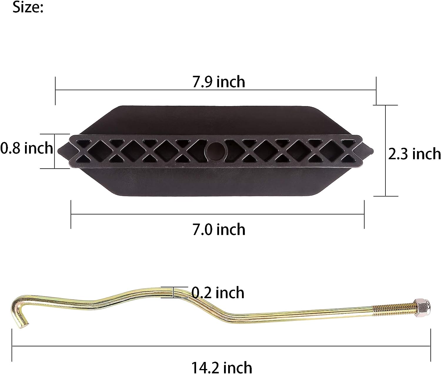 Golf Cart Battery Hold Down Plate with Rods Kit for Club Car Precedent 2004-2009 - 10L0L