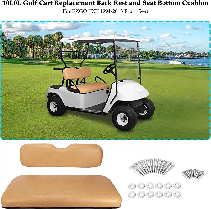 Golf Cart Front Cushion and Seat Back Replacement Kit for EZGO TXT - 10L0L