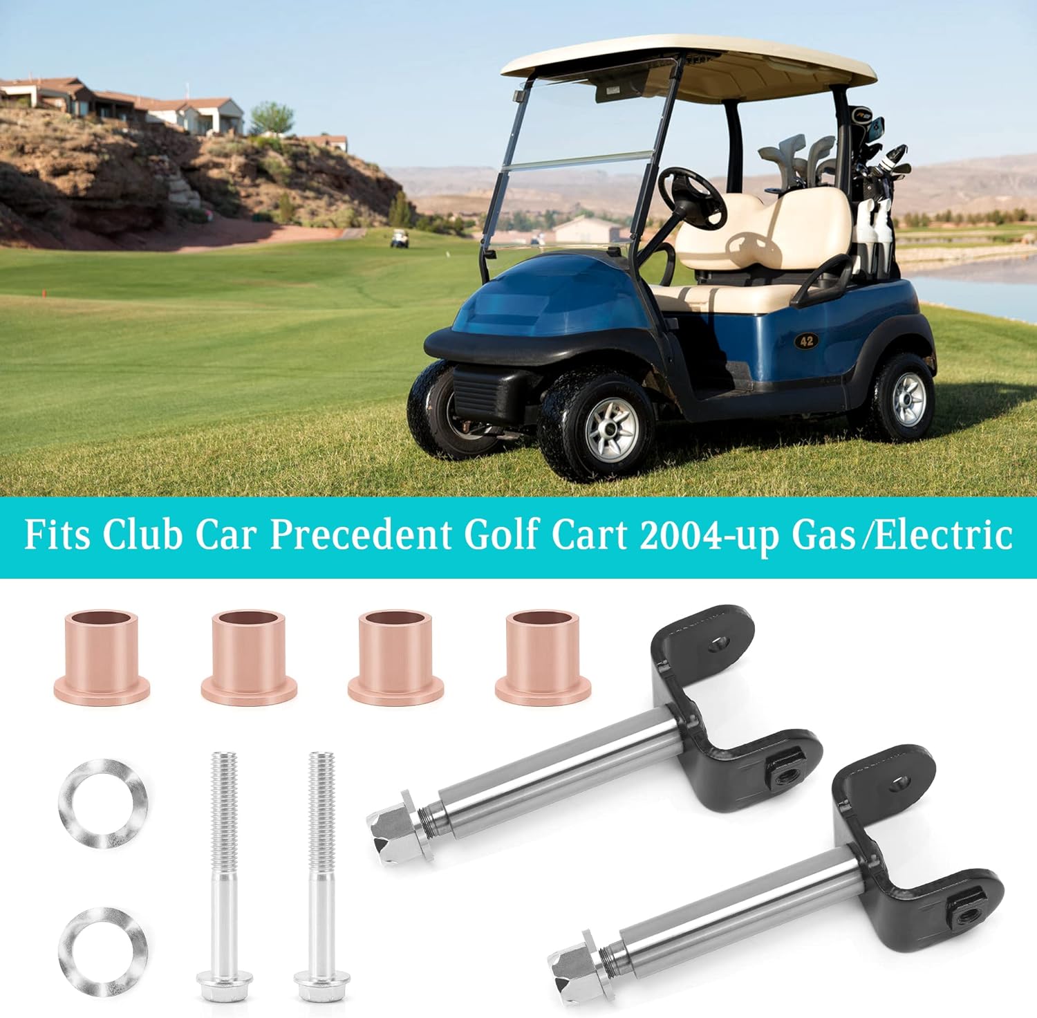 Golf Cart Front End King Pin Kit for Club Car Precedent 2004-up G&E - 10L0L