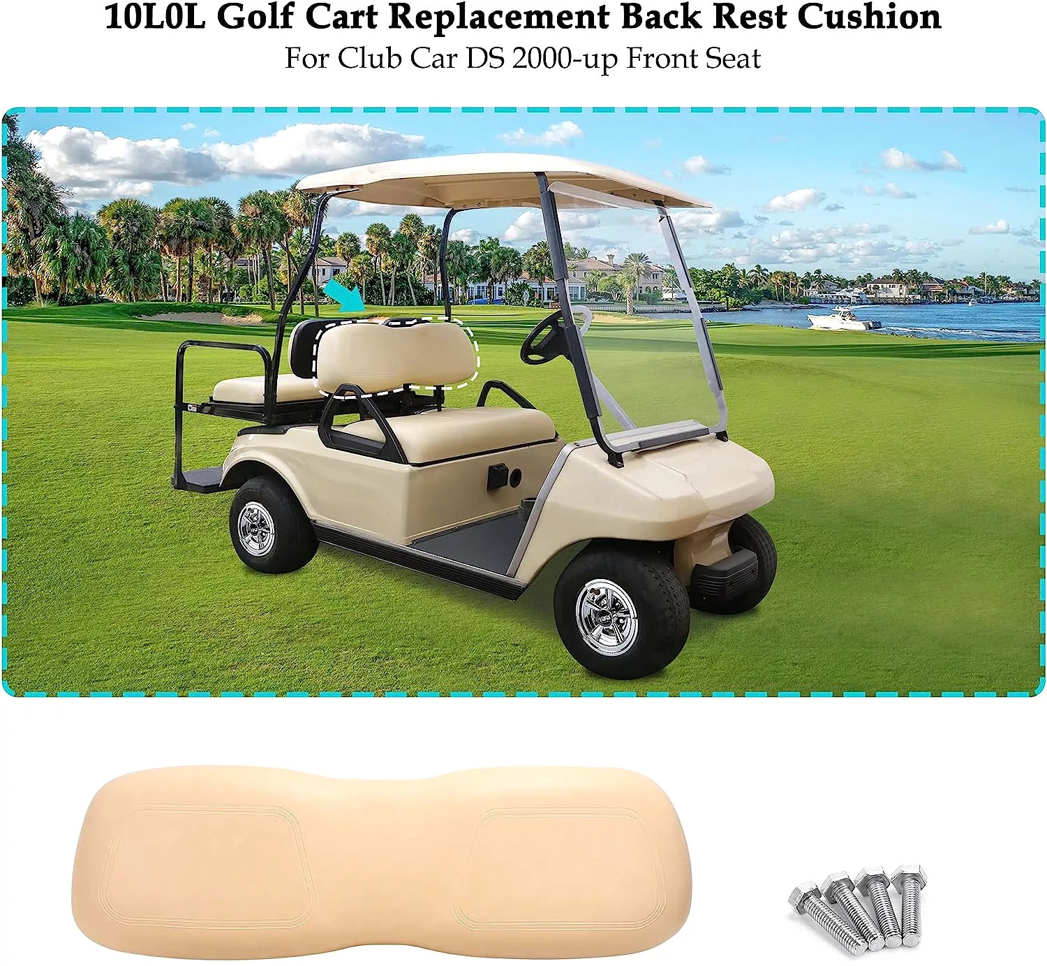 Golf Cart Front Seat Cushion and Seat Back Available Separately for Club Car DS - 10L0L