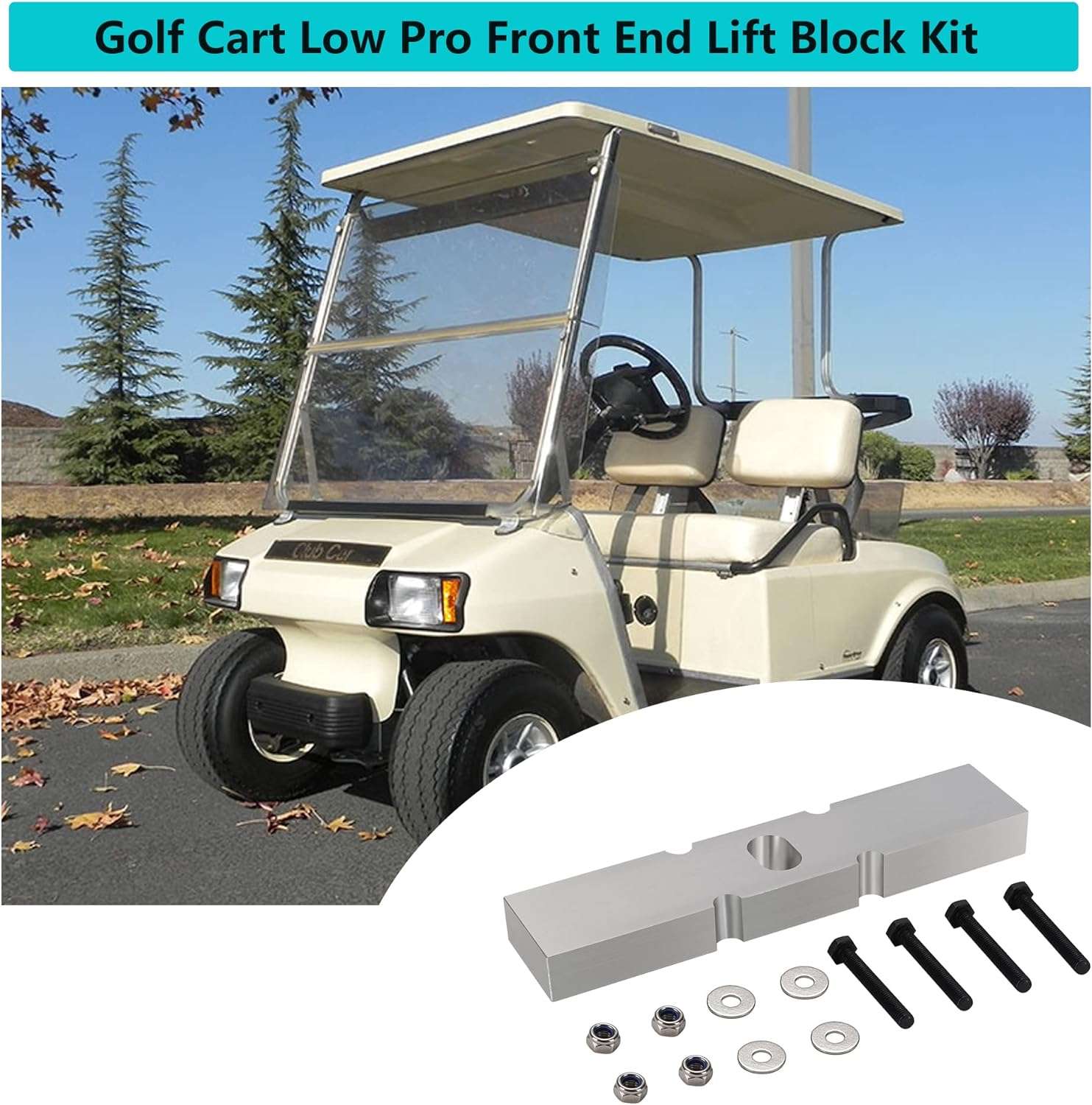 Golf Cart Low Pro Front End Lift Kit Block for Club Car DS Gas & Electric |10L0L