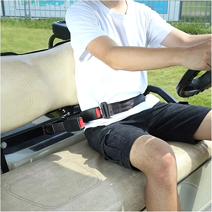 Golf Cart Seat Belt Kit with Bracket Retractable for Yamaha, EZGO, Club Car - 10L0L