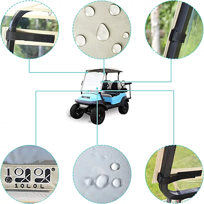 Golf Cart Windshield for Club Car Precedent, Portable Foldable PVC Clear Windshield - 10L0L