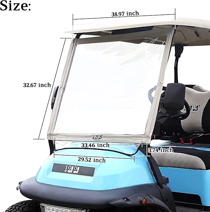 Golf Cart Windshield for Club Car Precedent, Portable Foldable PVC Clear Windshield - 10L0L