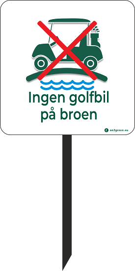 Golfskilt Ingen golfbil p broen