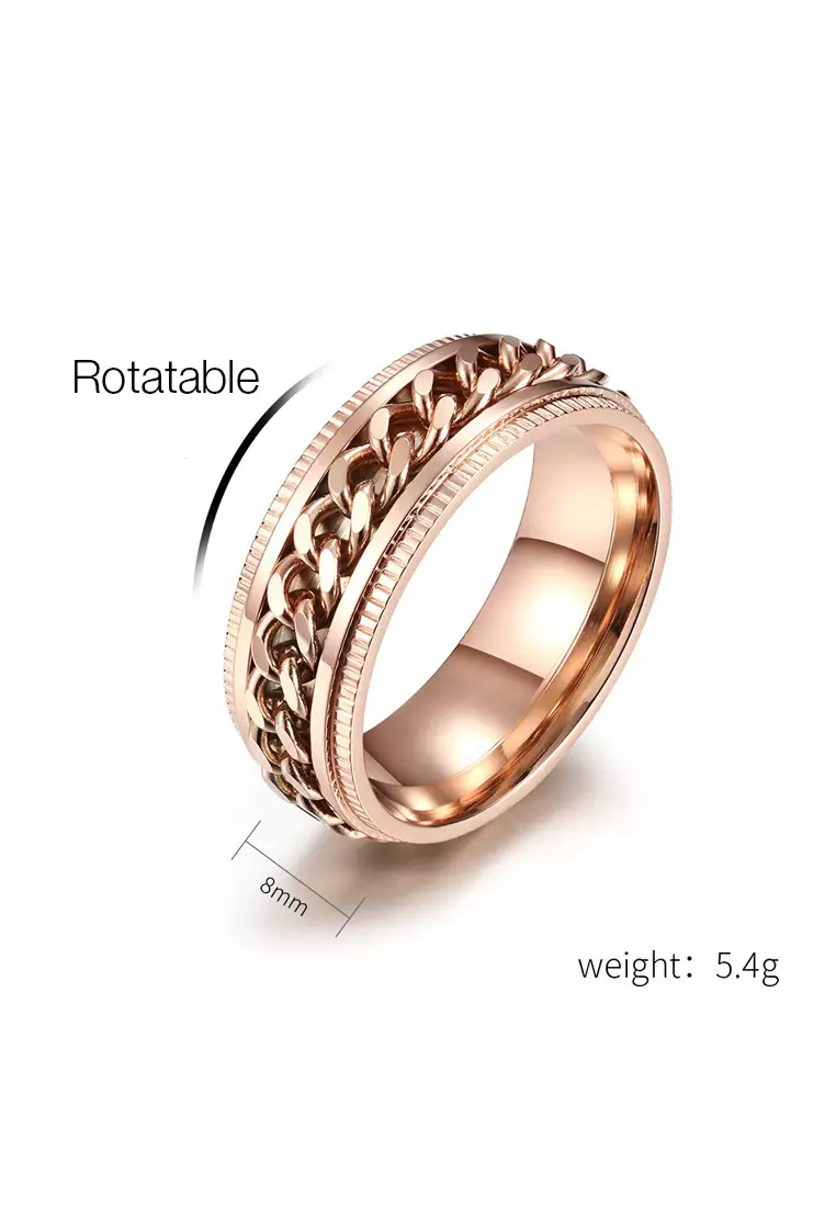 HAPPY FRIDAYS Rotatable Gear and Chain Titanium Steel Ring JW QF-JZ244