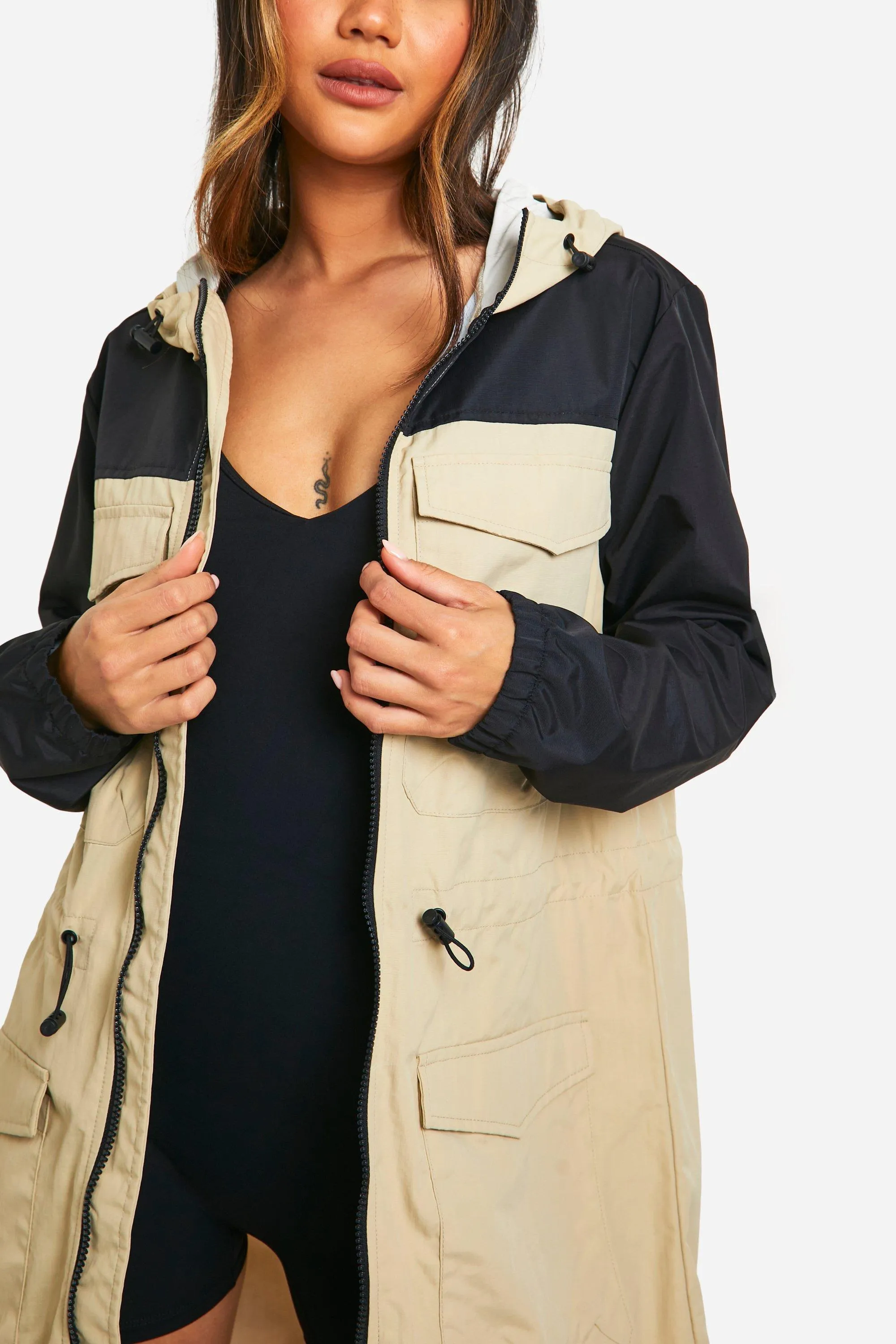 Jackets & Coats | Colourblock Hooded Jacket | boohoo