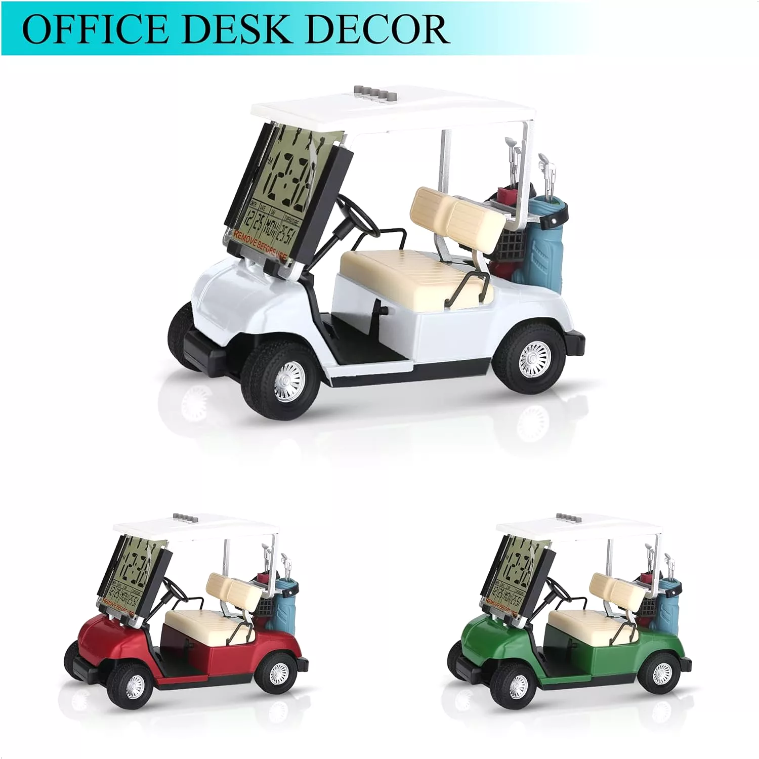 LCD Display Mini Golf Cart Clock for Golf Fans Gift Race Souvenir - 10L0L