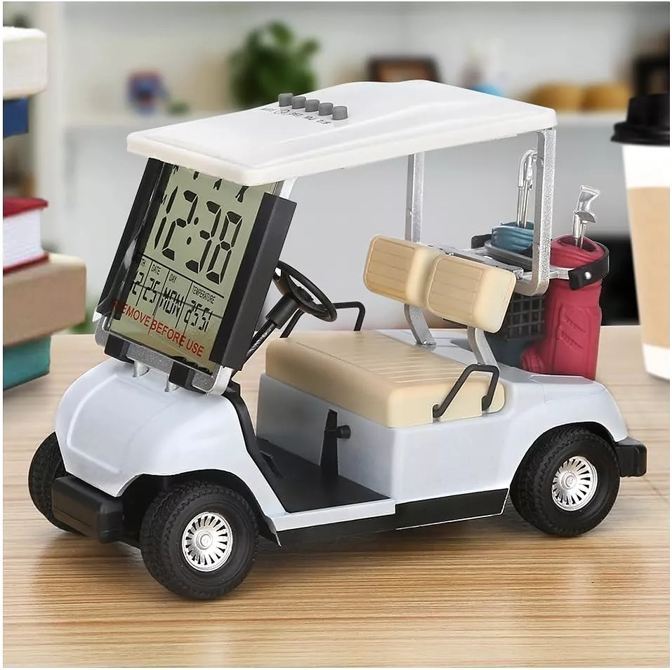 LCD Display Mini Golf Cart Clock for Golf Fans Gift Race Souvenir - 10L0L