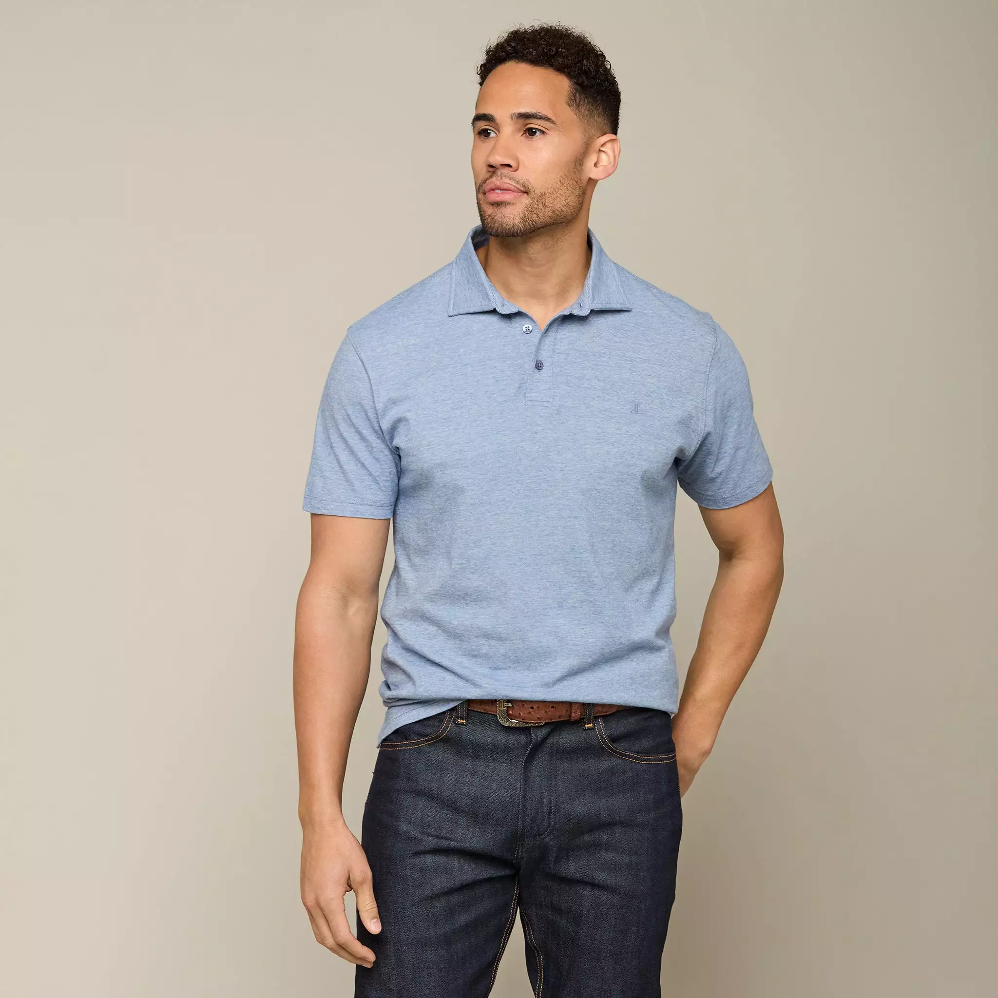 Lucchese Pima Cotton Polo :: Blue