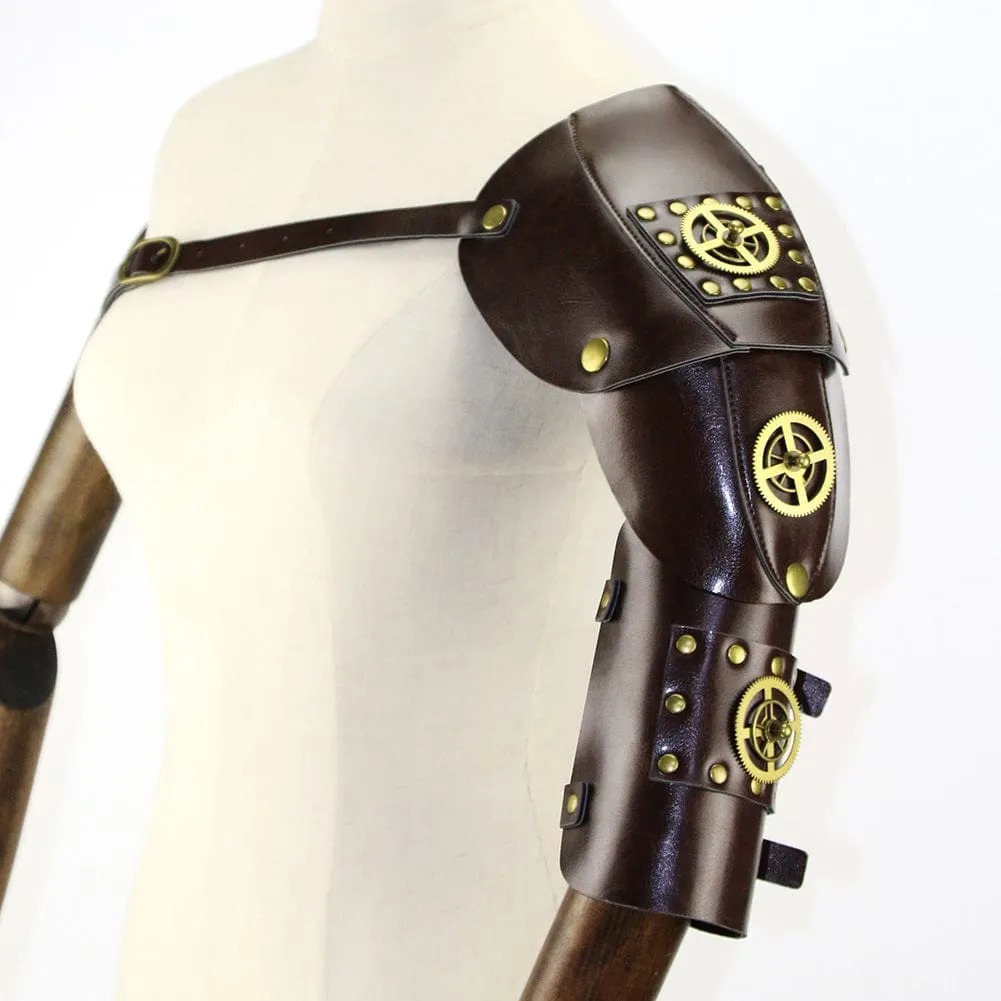 Men's Steampunk Gear Splice Arm Sleeves with Strap