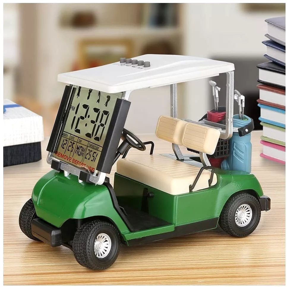 Mini Golf Cart Clock Desktop Decor Great Gift for Golf Fanatics - 10L0L