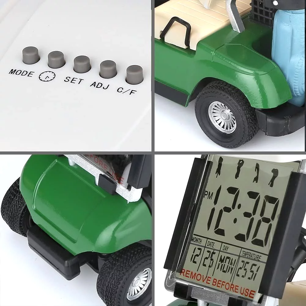 Mini Golf Cart Clock Desktop Decor Great Gift for Golf Fanatics - 10L0L